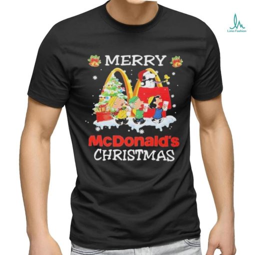 Official Peanuts merry Christmas mcdonald’s 2023 T shirt