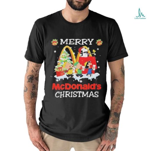 Official Peanuts merry Christmas mcdonald’s 2023 T shirt