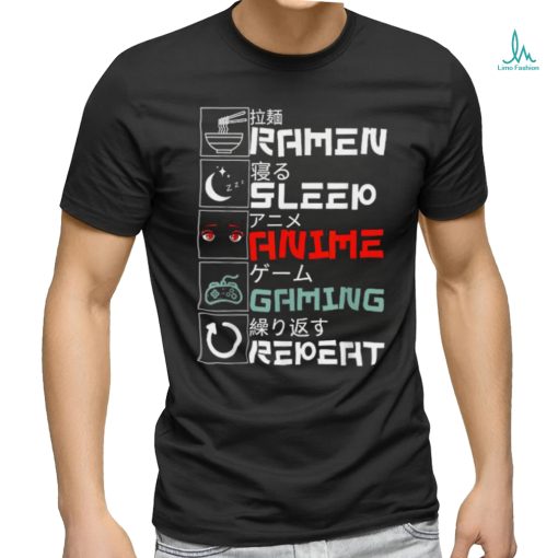 Official Ramen Sleepy Anime Gaming Repeat Shirt