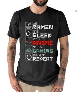Official Ramen Sleepy Anime Gaming Repeat Shirt
