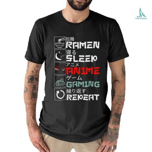 Official Ramen Sleepy Anime Gaming Repeat Shirt
