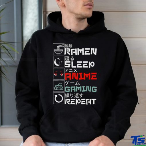 Official Ramen Sleepy Anime Gaming Repeat Shirt