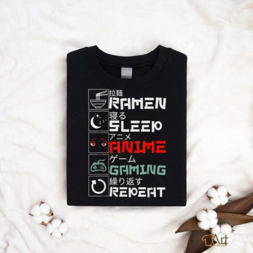 Official Ramen Sleepy Anime Gaming Repeat Shirt