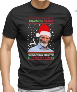 Official Roy Keane Praising Santa For Delivering Presents That’s His Job Christmas Ugly Shirt