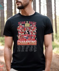 Official San Francisco 49ers Back 2 Back 2023 NFC West Champions Signatures Shirt, hoodie, sweater, long sleeve and tank top Official San Francisco 49ers Back 2 Back 2023 NFC West Champions Signatures Shirt