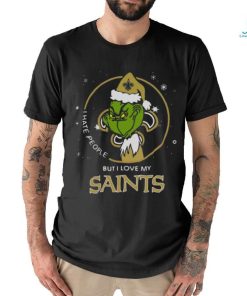 Official Santa Grinch I Hate People But I Love My New Orleans Saints Christmas Shirt