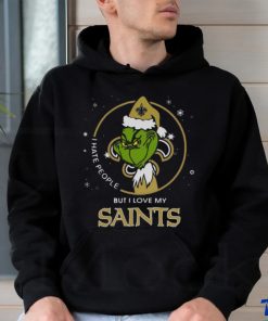 Official Santa Grinch I Hate People But I Love My New Orleans Saints Christmas Shirt