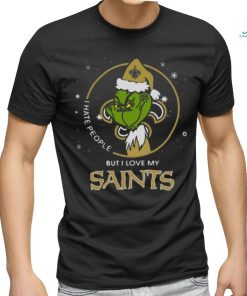 Official Santa Grinch I Hate People But I Love My New Orleans Saints Christmas Shirt