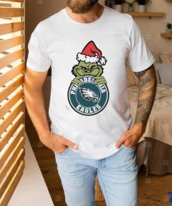 Official Santa Grinch Philadelphia Eagles Circle Logo NFL 2023 T Shirt