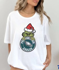Official Santa Grinch Philadelphia Eagles Circle Logo NFL 2023 T Shirt