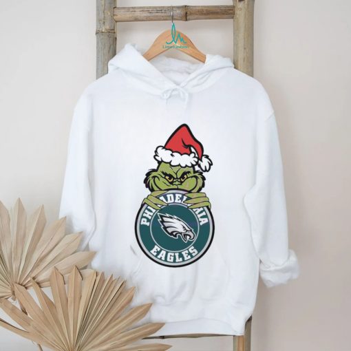 Official Santa Grinch Philadelphia Eagles Circle Logo NFL 2023 T Shirt