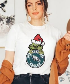 Official Santa Grinch Philadelphia Eagles Circle Logo NFL 2023 T Shirt