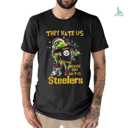 Official Santa Grinch Stomp On Teams NFL They Hate Us Because They Ain’t Us Pittsburgh Steelers Shirt