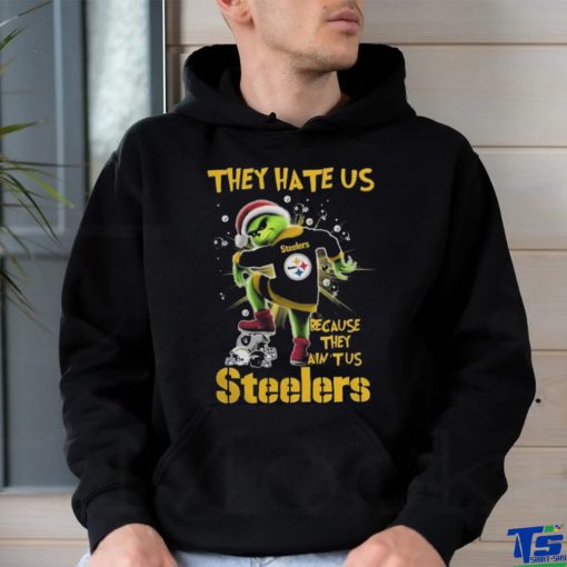 Official Santa Grinch Stomp On Teams NFL They Hate Us Because They Ain’t Us Pittsburgh Steelers Shirt