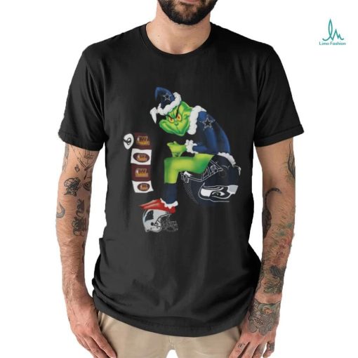 Official Santa grinch Dallas Cowboys toilet Washington commanders and carolina panthers T shirt