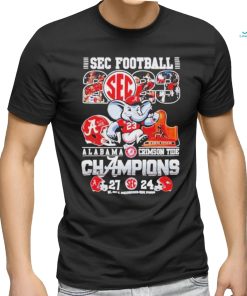 Official Sec Football 2023 Alabama crimson tide champions mascot t shirt