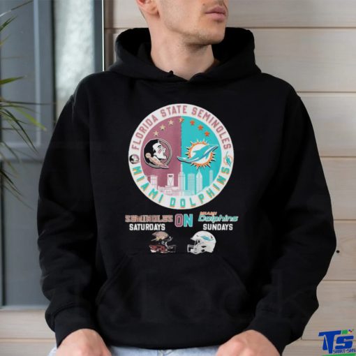 Official Semindles On Saturdays And Dolphins On Sundays T Shirt