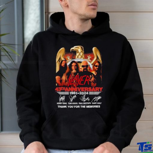 Official Slayer 43th Anniverasry 1981 – 2024 Thank You For The Memories T Shirt
