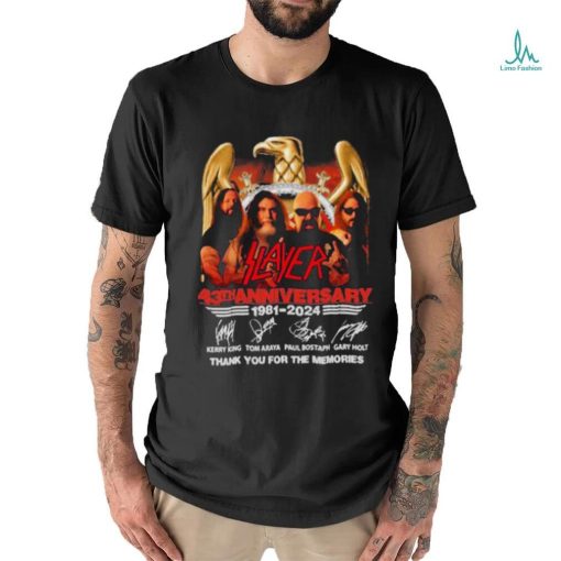 Official Slayer 43th Anniverasry 1981 – 2024 Thank You For The Memories T Shirt