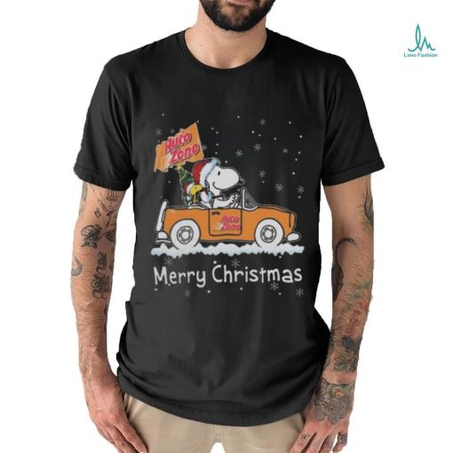 Official Snoopy And Woodstock Driving Car Auto Zone Christmas 2023 Shirt