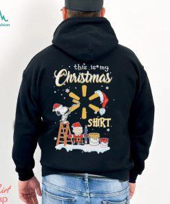 Official Snoopy, Charlie Brown Hat Santa And Woodstock This Is My Christmas Walmart Logo Christmas Shirt