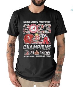 Official Southeastern Conference 2023 Champions Alabama Crimson Tide 27 24 Georgia Bulldogs T Shirt