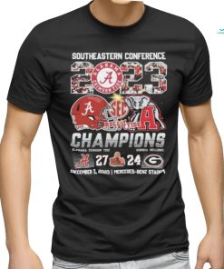 Official Southeastern Conference 2023 Champions Alabama Crimson Tide 27 24 Georgia Bulldogs T Shirt