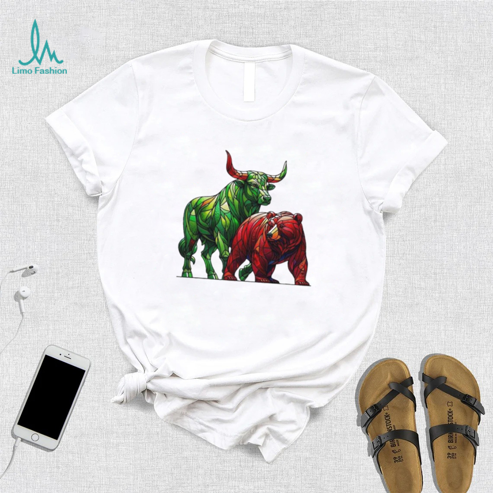 Official Stained Glass Bear And Bull T shirt Official Stained Glass Bear And Bull T shirt