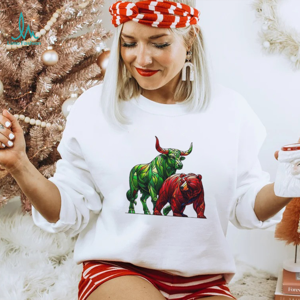 Official Stained Glass Bear And Bull T shirt Official Stained Glass Bear And Bull T shirt