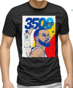 Official Stephen Curry Golden State Warriors NBA History To Reach 3500 Threes T Shirt