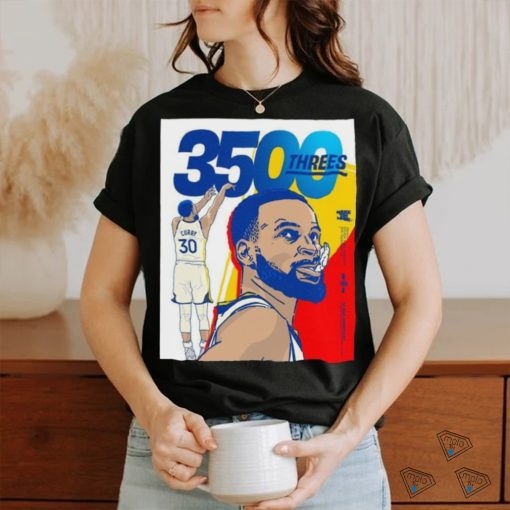 Official Stephen Curry Golden State Warriors NBA History To Reach 3500 Threes T Shirt