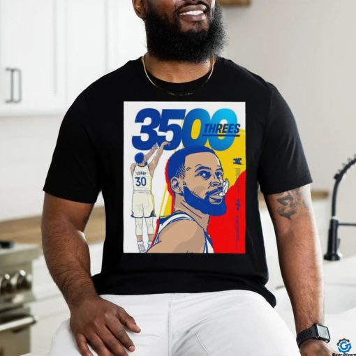 Official Stephen Curry Golden State Warriors NBA History To Reach 3500 Threes T Shirt