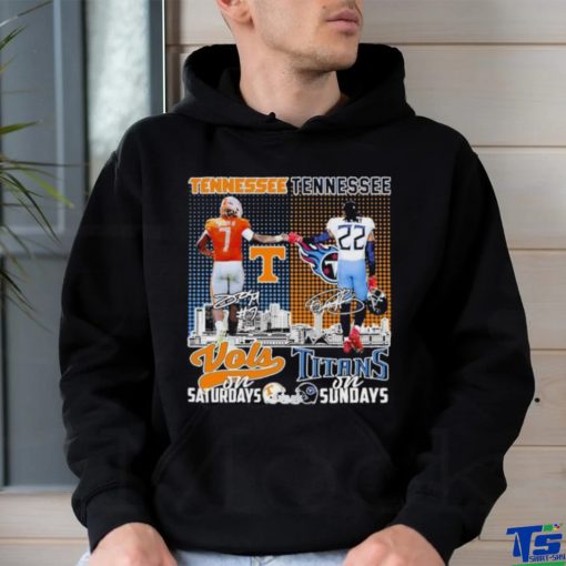 Official Tennessee Vols On Saturdays Tennessee Titans On Sundays Signatures Shirt