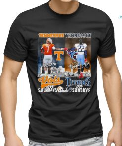 Official Tennessee Vols On Saturdays Tennessee Titans On Sundays Signatures Shirt