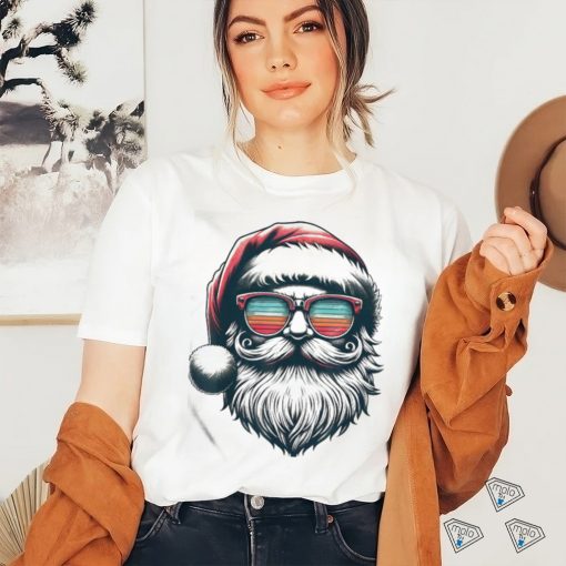 Official The Santa Face Retro Sunglasses Christmas Xmas Men Women Kids Shirt