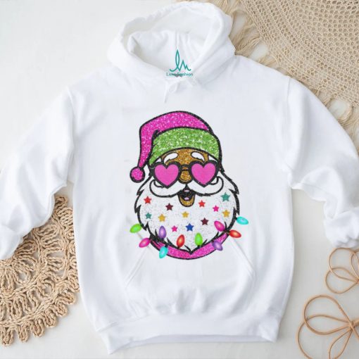Official The Santa With Sunglasses Christmas Pink Women Girls Kids T Shirt