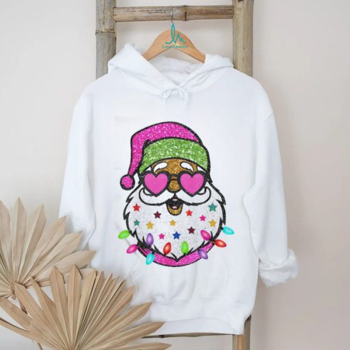 Official The Santa With Sunglasses Christmas Pink Women Girls Kids T Shirt