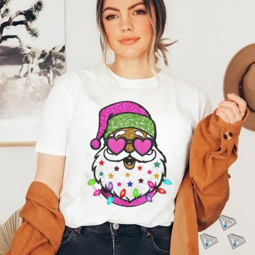 Official The Santa With Sunglasses Christmas Pink Women Girls Kids T Shirt