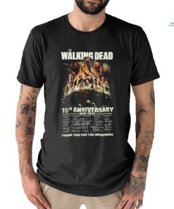 Official The Walking Dead 15th Anniversary 2010 2025 Thank You For The Memories Signatures Shirt