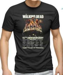 Official The Walking Dead 15th Anniversary 2010 2025 Thank You For The Memories Signatures Shirt