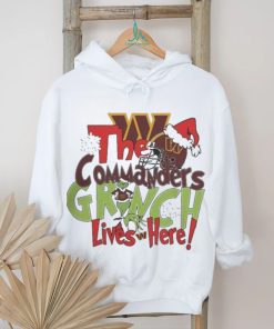 Official The Washington commanders x grinch lives here Christmas T shirt