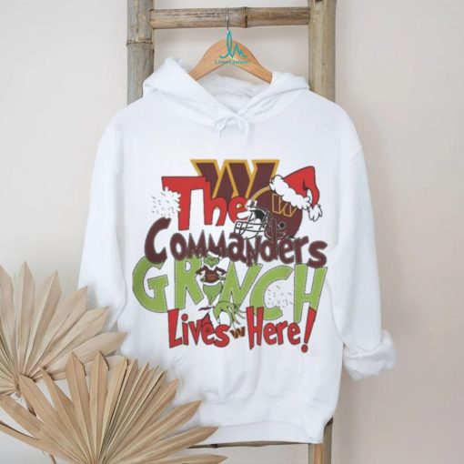 Official The Washington commanders x grinch lives here Christmas T shirt