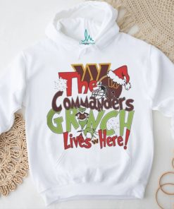 Official The Washington commanders x grinch lives here Christmas T shirt