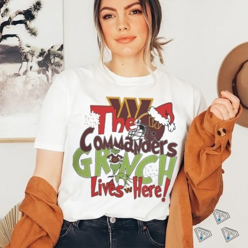 Official The Washington commanders x grinch lives here Christmas T shirt