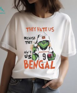 Official They Hate Us Bengals Joe Burrow Santa Grinch Christmas Shirt