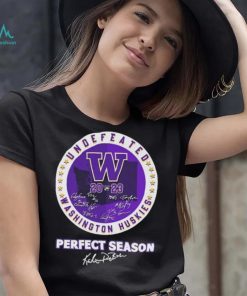 Official Undefeated 2023 Washington Huskies Perfect Season Signatures Shirt