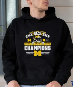 Official University Of Michigan 2023 B10 Conference Champions Back 2 Back 2 Back Hail To The Victors Shirt