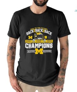 Official University Of Michigan 2023 B10 Conference Champions Back 2 Back 2 Back Hail To The Victors Shirt