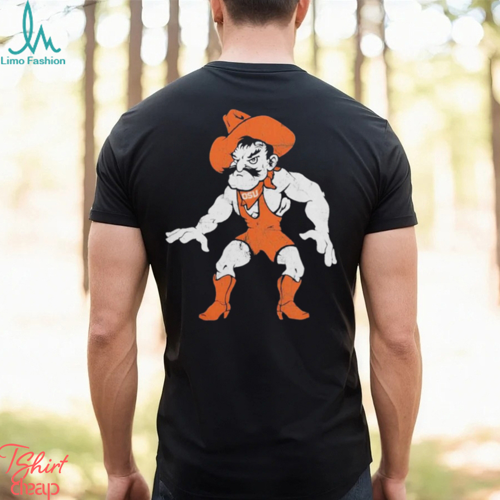 Official Wrestling Pete Black Tee Oklahoma State Cowboys Shirt Official Wrestling Pete Black Tee Oklahoma State Cowboys Shirt