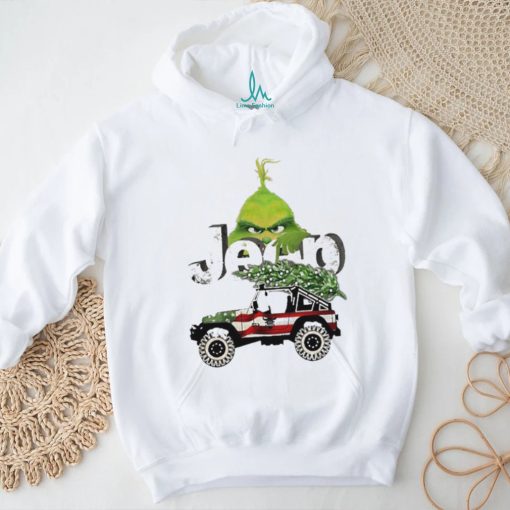 Official car Pine Tree Jeep Grinch American Merry Christmas Shirt